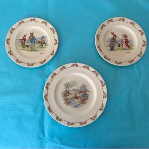Bunnykins by Royal Doulton Three different Bunnykins Plates